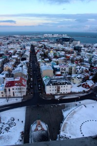 View over central Reykjavik from Hallgrimskirkja 
