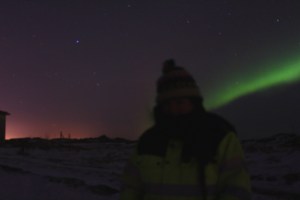 Me in a very unattractive but very warn snowsuit